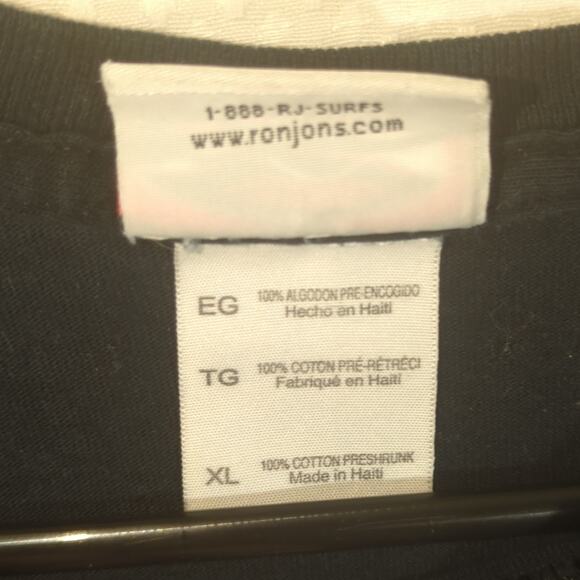 Ron Jon Surf Shop Myrtle Beach T Shirt XL Black Graphic Parrot Toucan Chameleon - Picture 4 of 5